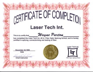 1295   laser tech - fiberoptic splicing