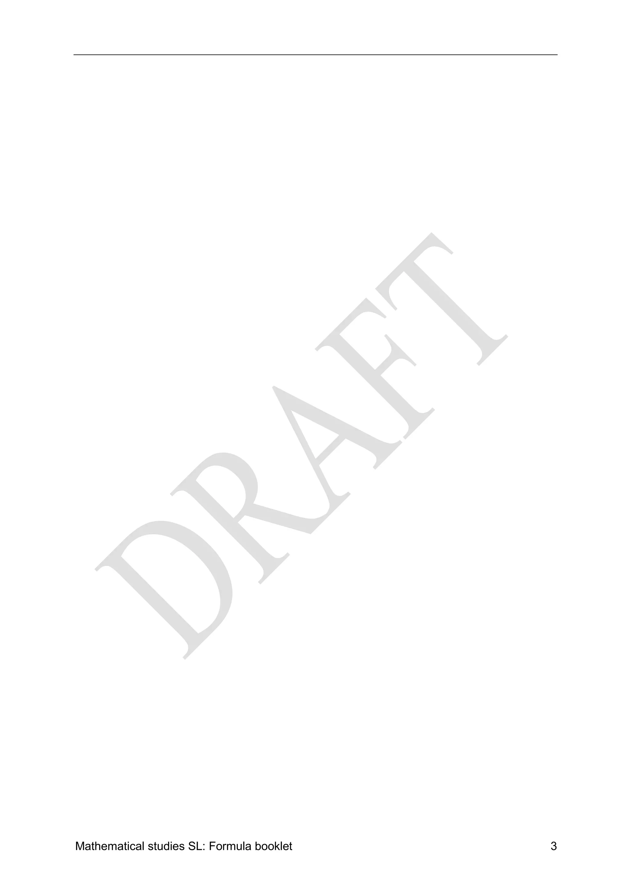 Mathematical studies SL: Formula booklet 3
 