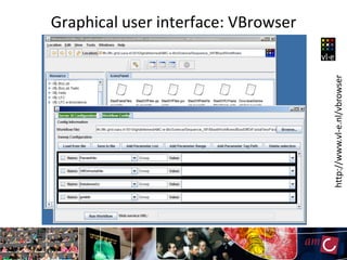 Graphical user interface: VBrowser




                                     http://www.vl-e.nl/vbrowser
 