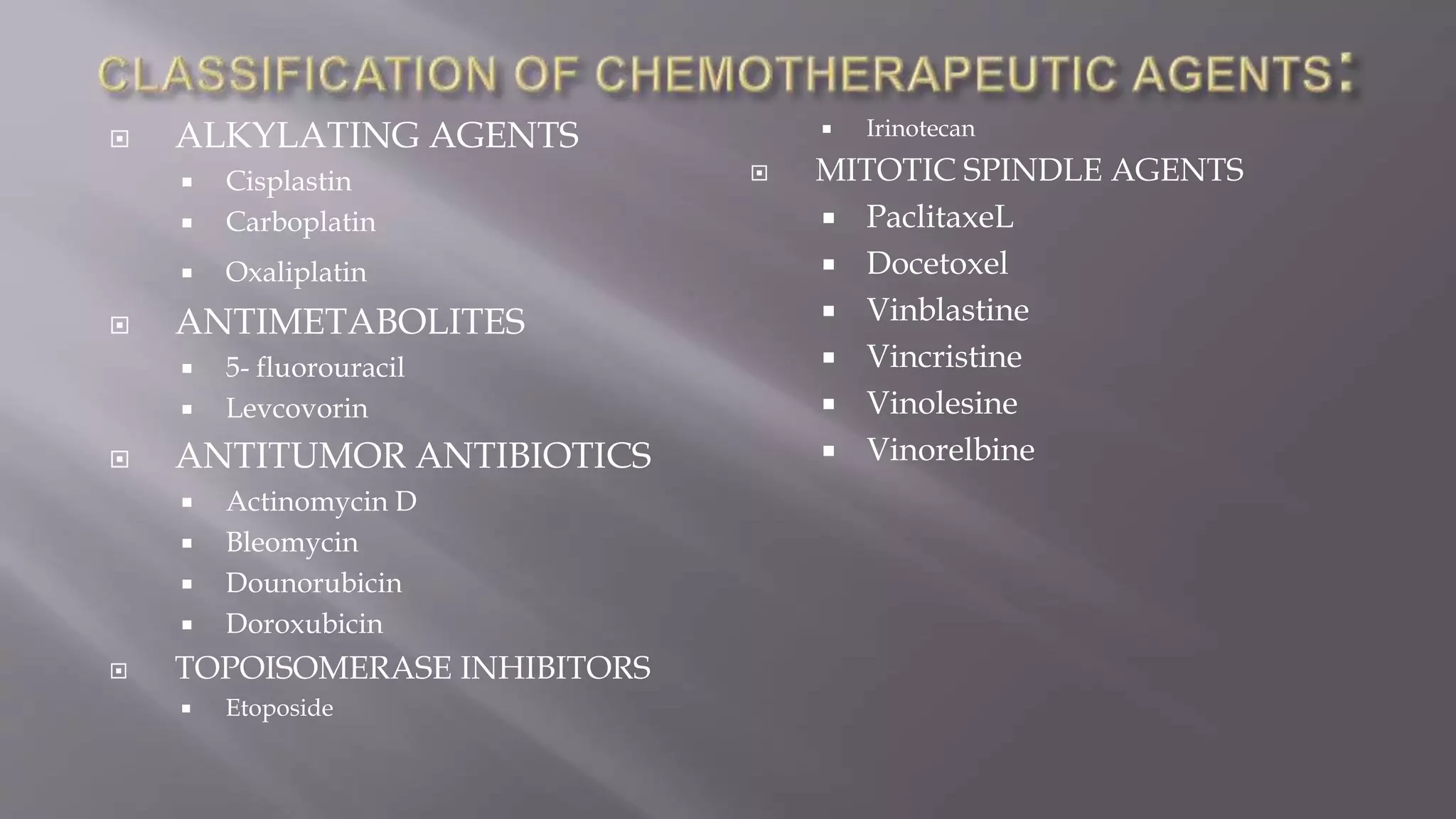 Chemotherapy of Head and neck cancers seminar | PPTX