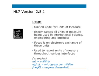 Unit Measure Code Understanding HL7 version 2.5.1 and Meaningful Use data considerations ...