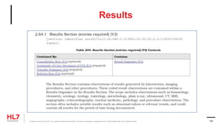 Results
® Health Level Seven and HL7 are registered trademarks of Health Level Seven International, registered with the United States Patent and Trademark Office. 125
 