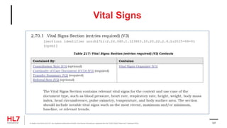 Vital Signs
® Health Level Seven and HL7 are registered trademarks of Health Level Seven International, registered with the United States Patent and Trademark Office. 127
 