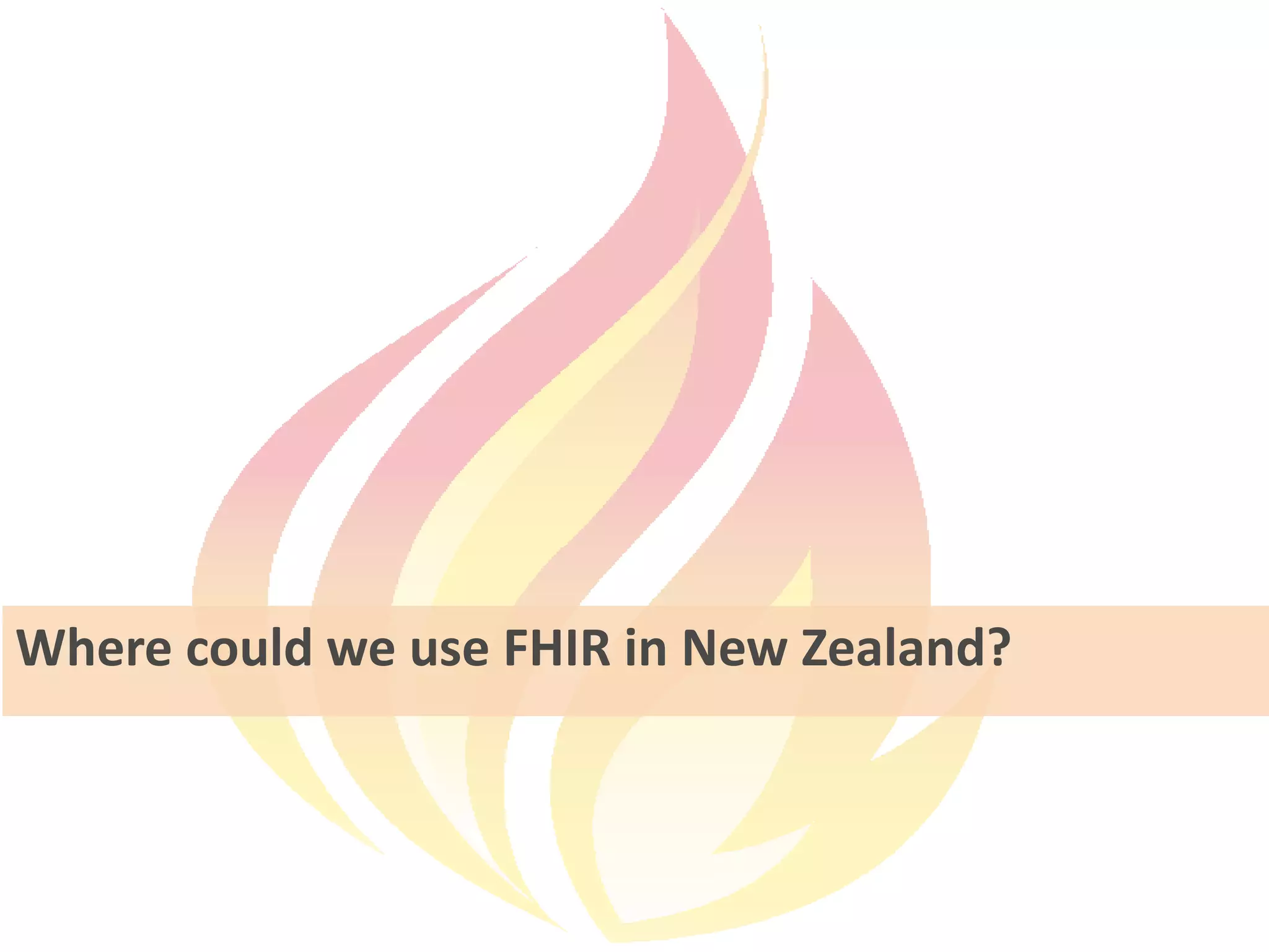 Where could we use FHIR in New Zealand?
 