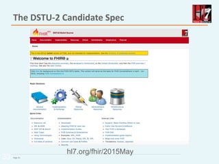 Page 33
The DSTU-2 Candidate Spec
33
hl7.org/fhir/2015May
 