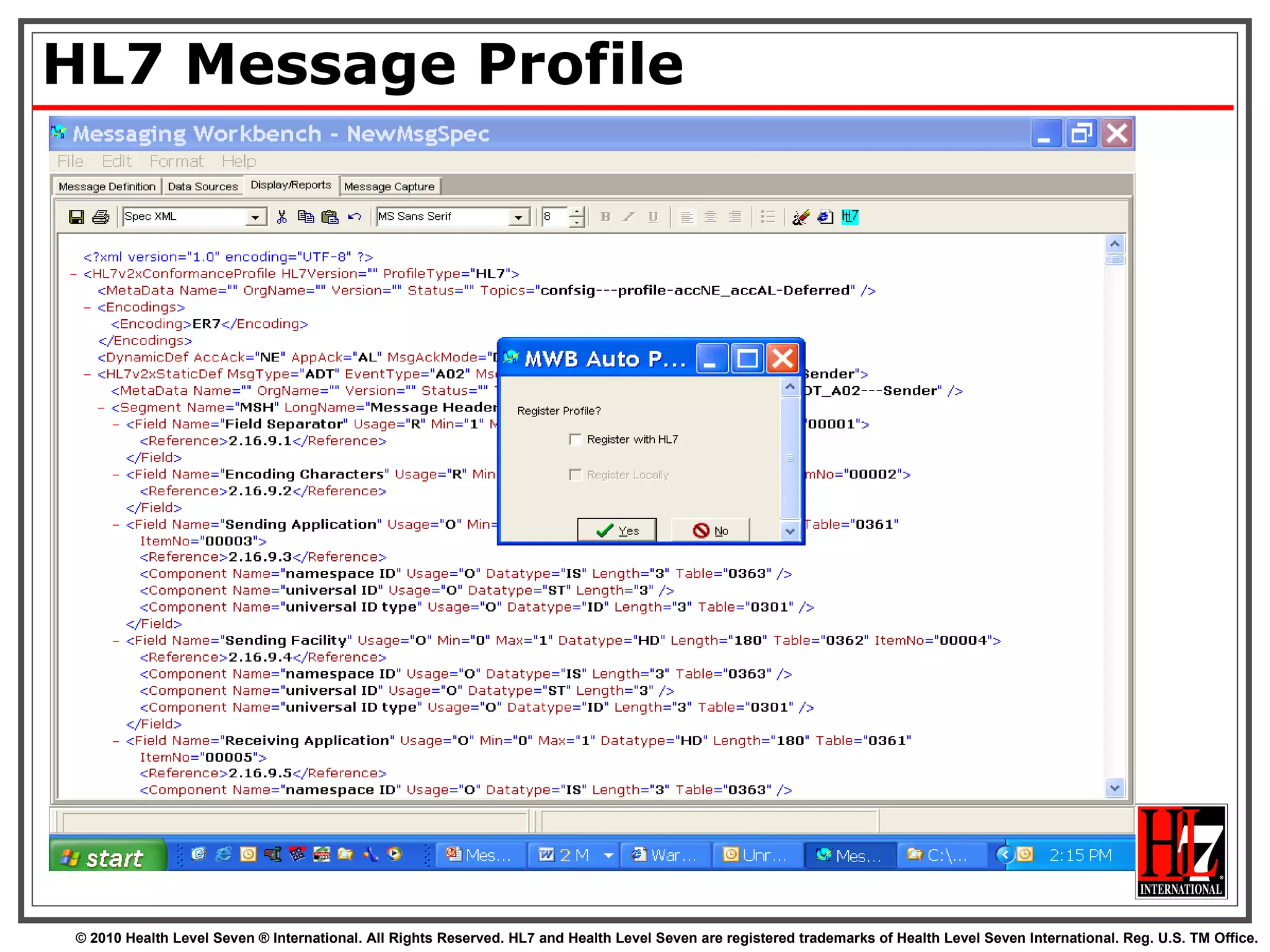 HL7 Message Profile 