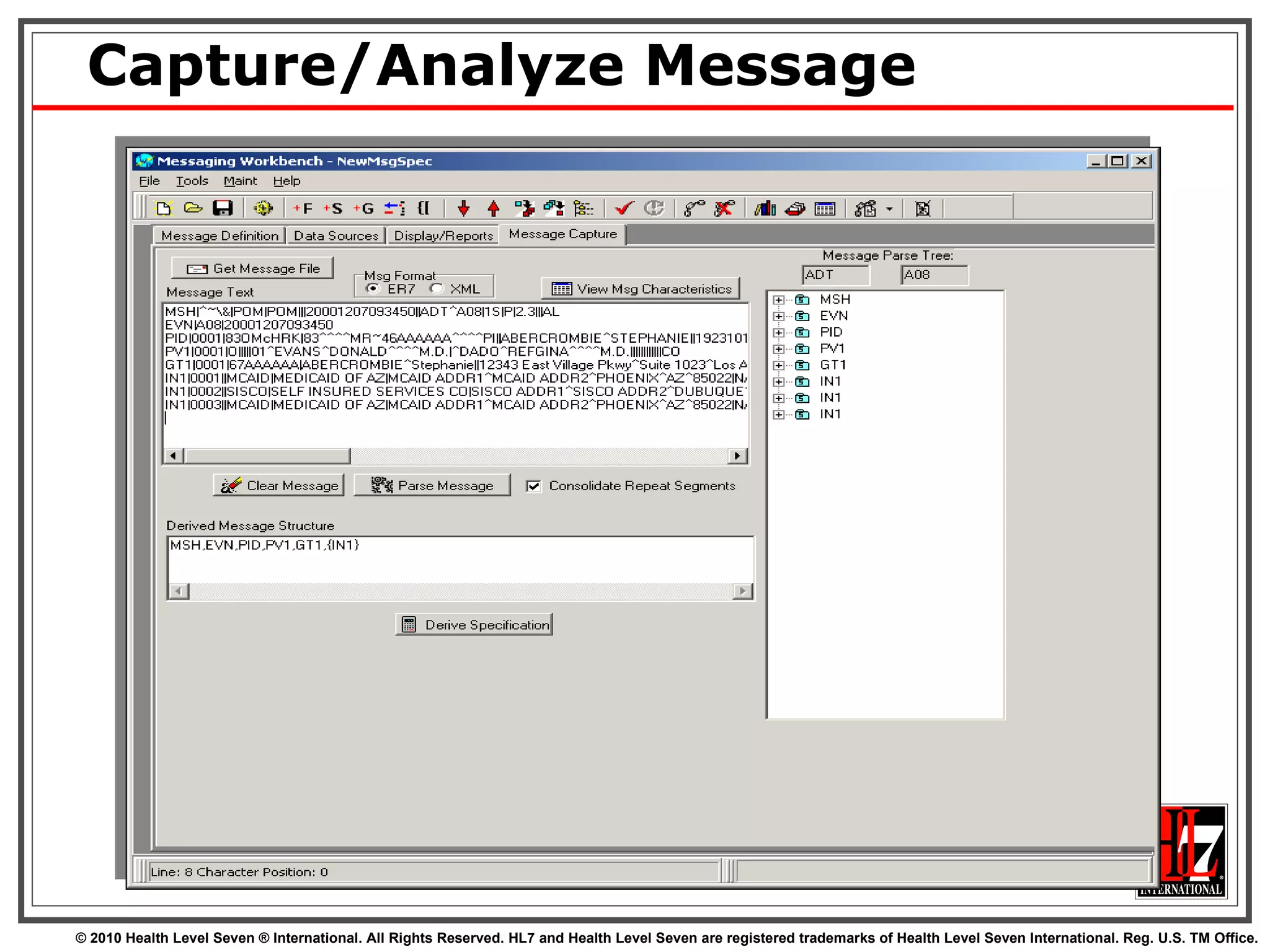 Capture/Analyze Message 