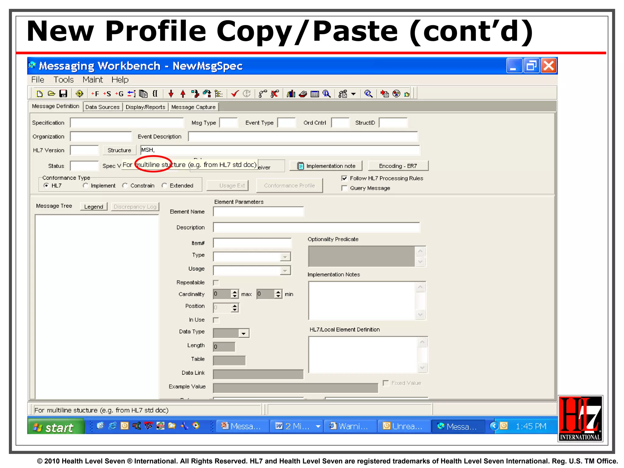 New Profile Copy/Paste (cont’d) 