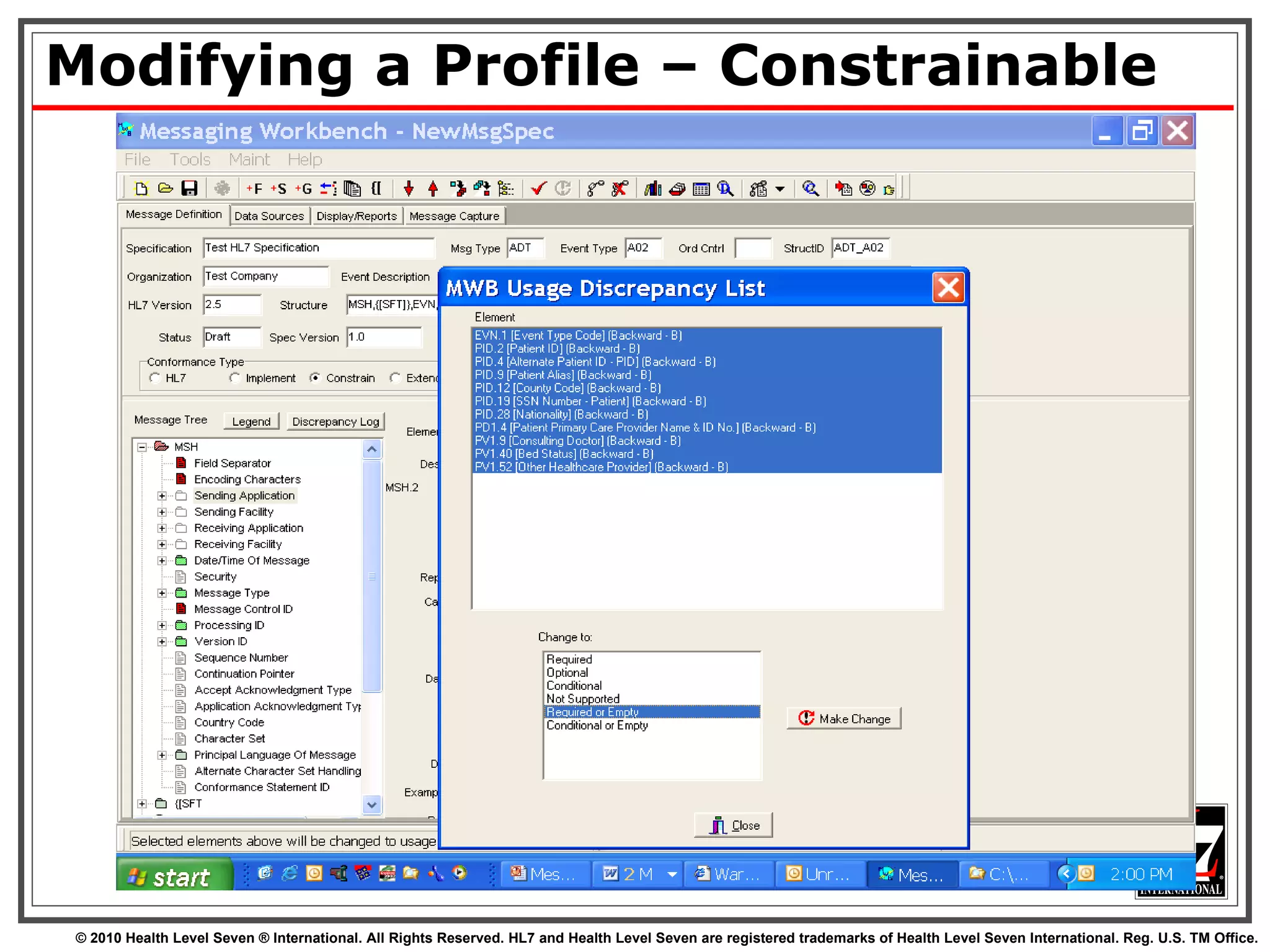 Modifying a Profile – Constrainable 