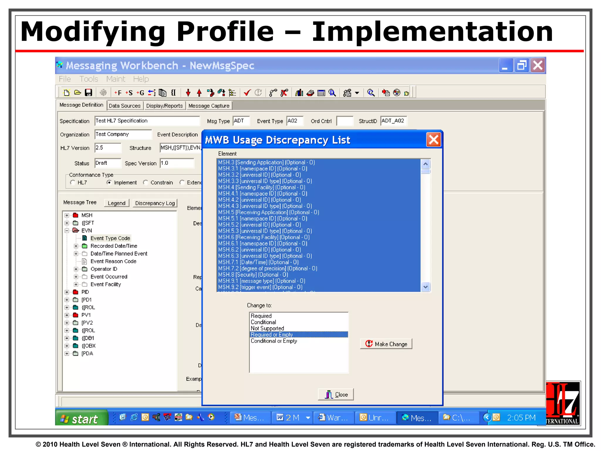 Modifying Profile – Implementation 