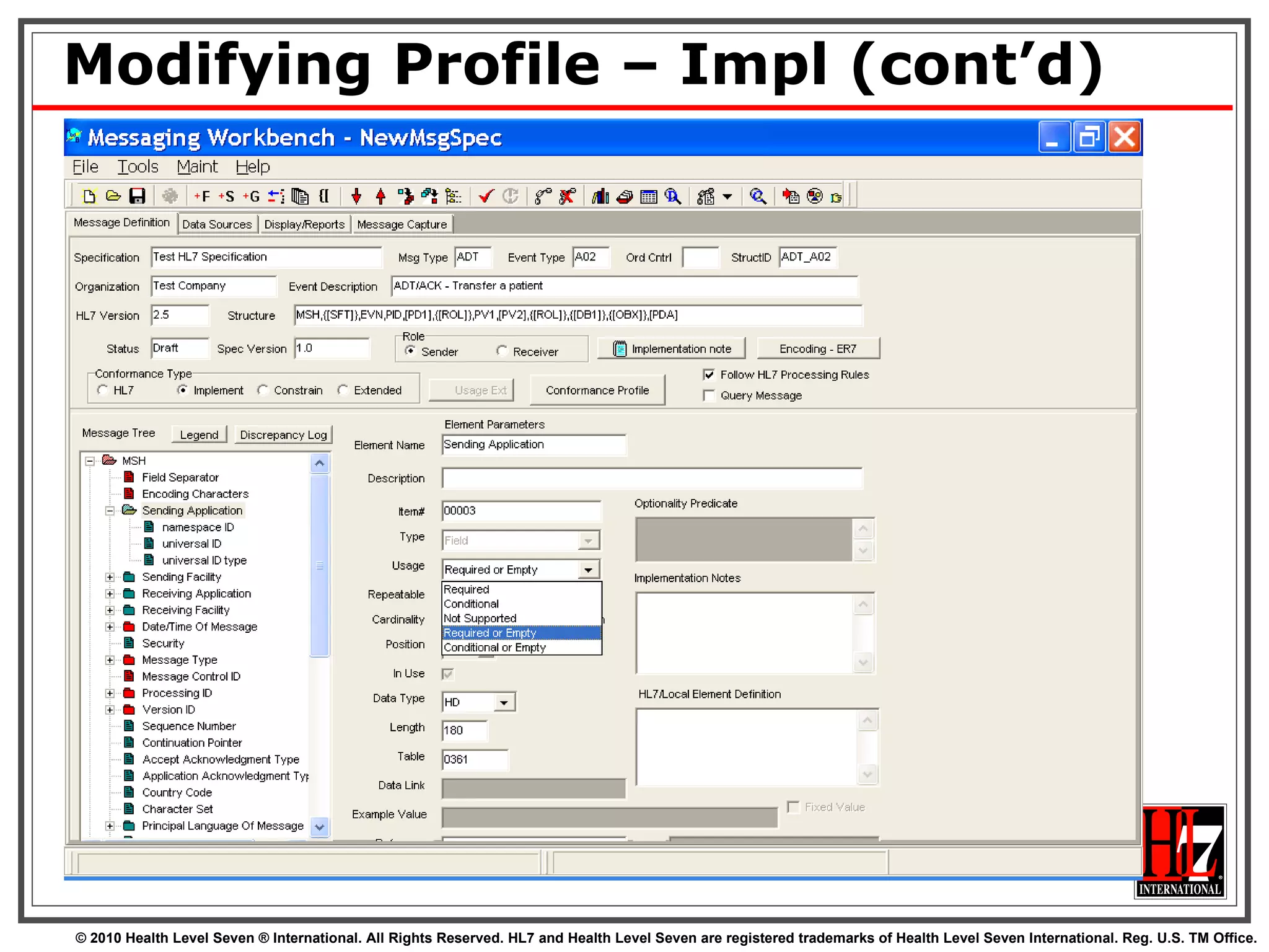 Modifying Profile – Impl (cont’d) 