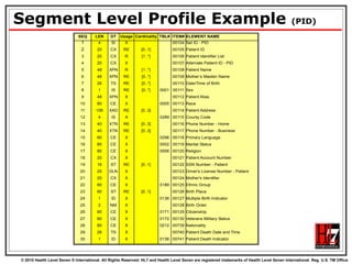 Segment Level Profile Example  (PID) 
