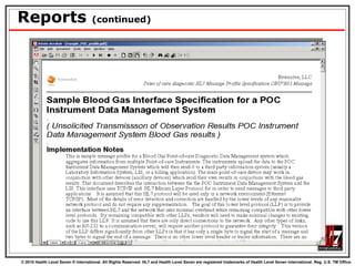 Reports  (continued) 
