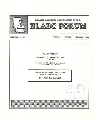 HLABC Forum: February 1991