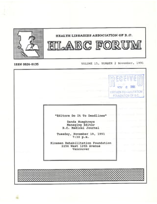 HLABC Forum: November 1991