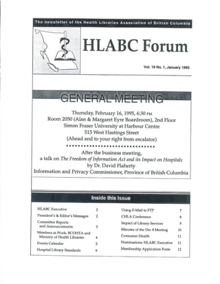 HLABC Forum: January 1995
