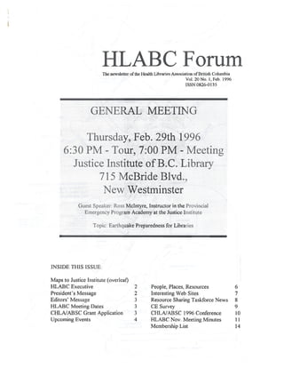 HLABC Forum: February 1996