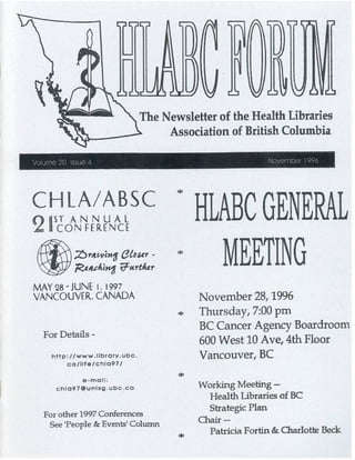 HLABC Forum: November 1996