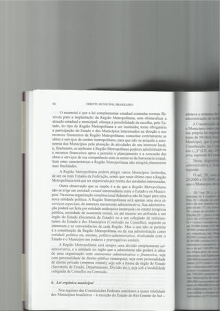 Direito Municipal Brasileiro. Capítulo II
