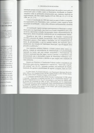 Direito Municipal Brasileiro. Capítulo II