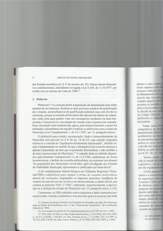 Direito Municipal Brasileiro. Capítulo II