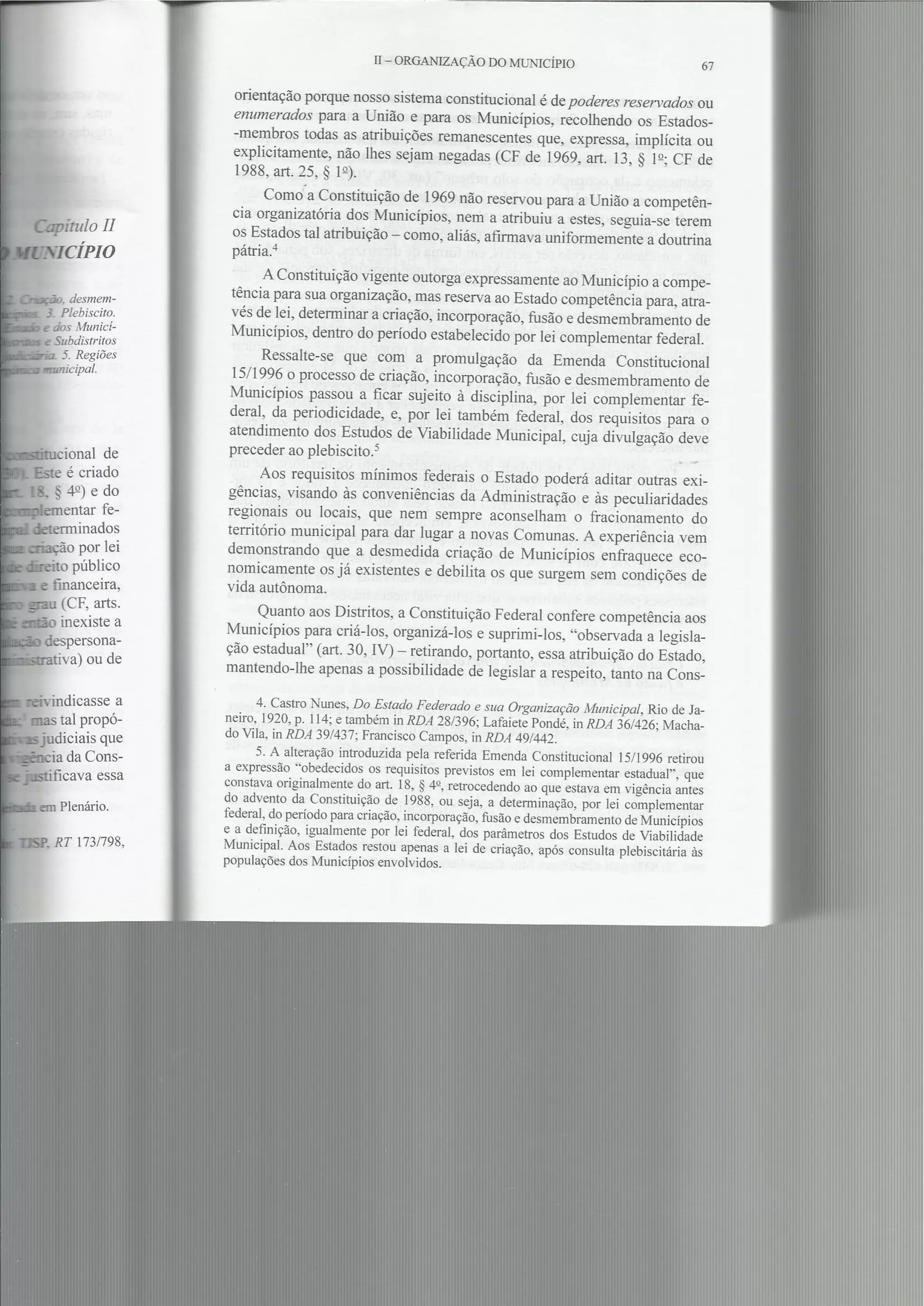 Direito Municipal Brasileiro. Capítulo II. HLM.