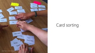 MICROSOFT IDEACAMP UX WORKSHOP 
Card sorting 
Copenhagen Institute of Design 
 
