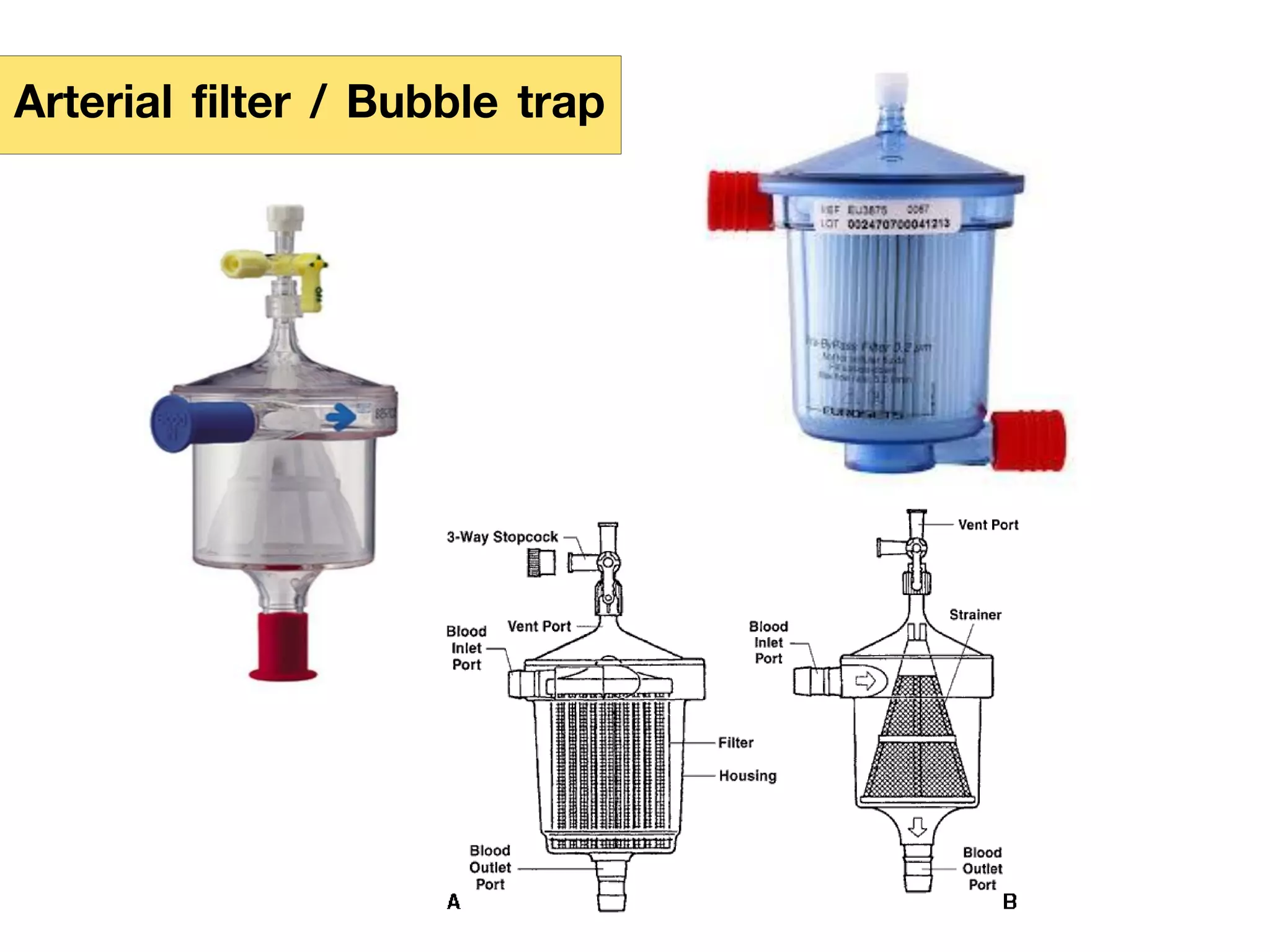 Arterial filter / Bubble trap
 