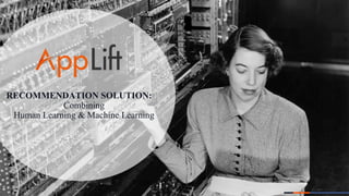 RECOMMENDATION SOLUTION:
Combining
Human Learning & Machine Learning
1
 