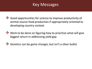 Livestock and food security: An ILRI perspective