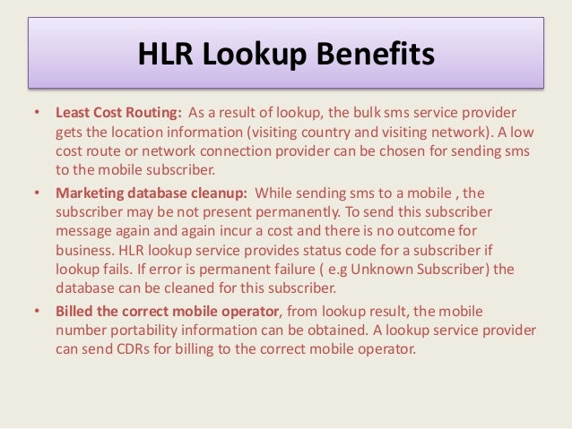 Hlr Lookup