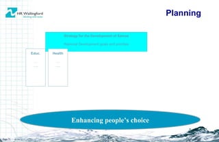 Page  Strategy for the Development of Samoa National Development goals and priorities Enhancing people’s choice Health … … . Educ. … … . Planning 