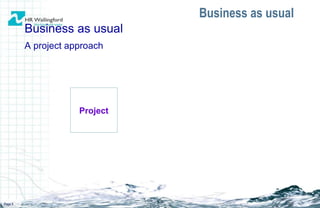 Business as usual Page  Project Business as usual A project approach 