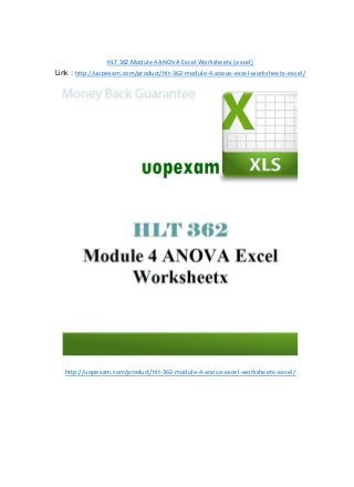 HLT 362 Module 4 ANOVA Excel Worksheetx (excel)
Link : http://uopexam.com/product/hlt-362-module-4-anova-excel-worksheetx-excel/
http://uopexam.com/product/hlt-362-module-4-anova-excel-worksheetx-excel/
 