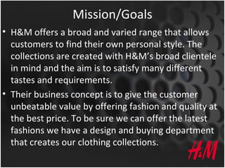 h&m mission statement