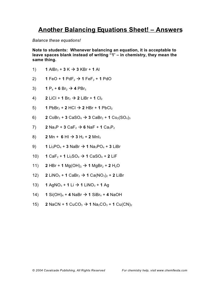 Worksheets Chemfiesta Balancing Equations Worksheet chemfiesta balancing equations worksheet answers syndeomedia hm003