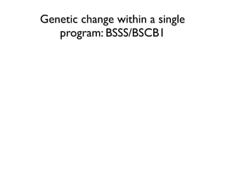 Genetic change within a single
program: BSSS/BSCB1
 