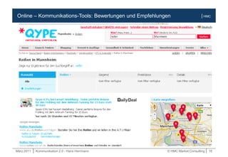 März.2011 | Kommunikation 2.0 - Hans Herrmann © HMC Market Consulting | 16
| HMCOnline – Kommunikations-Tools: Bewertungen und Empfehlungen
 