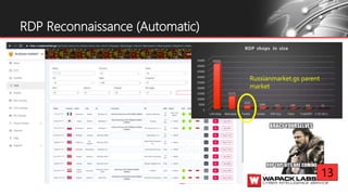 RDP Reconnaissance (Automatic)
Russianmarket.gs parent
market
13
 