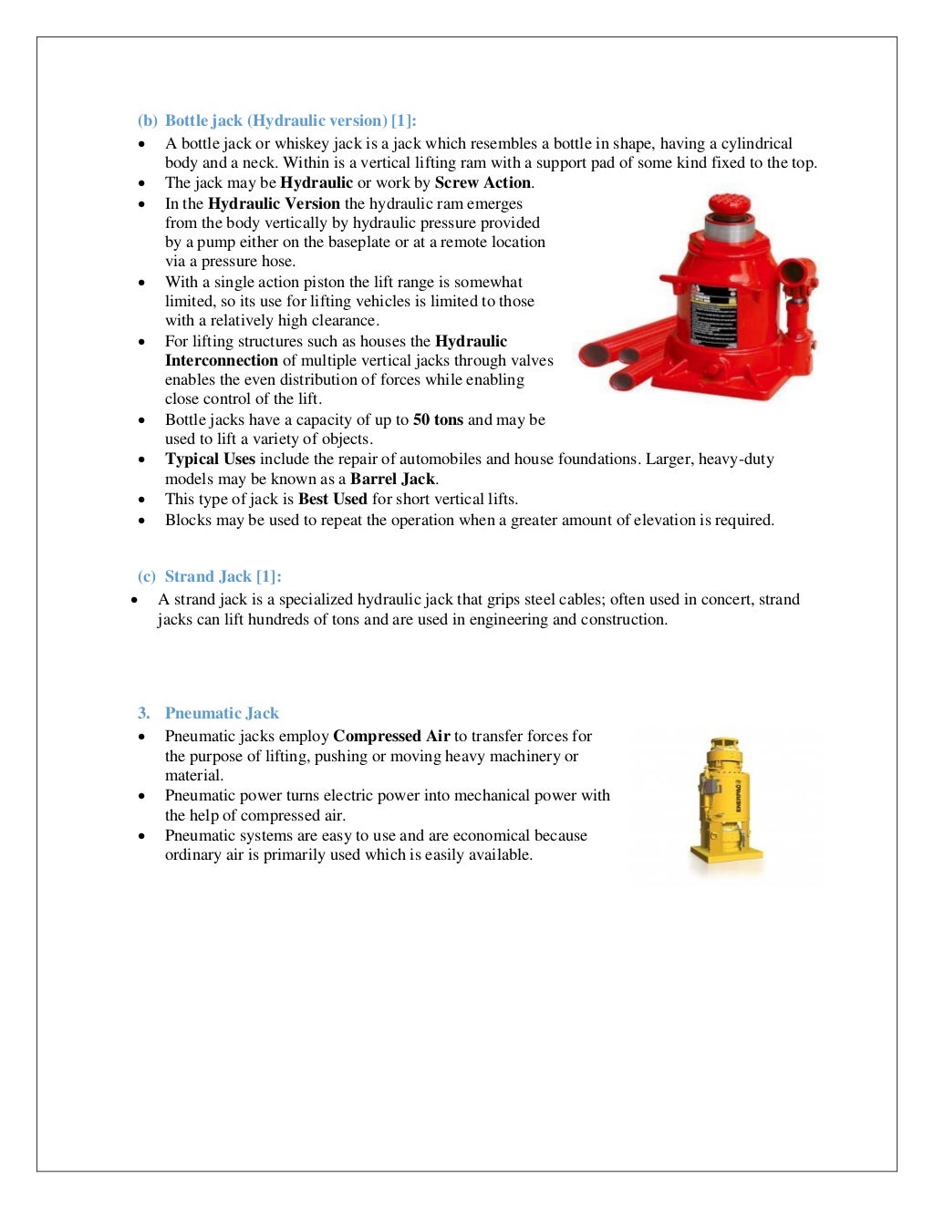 Design and Simulation of Hydraulic Jack