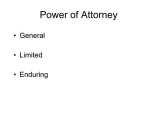 Power of Attorney General Limited Enduring 