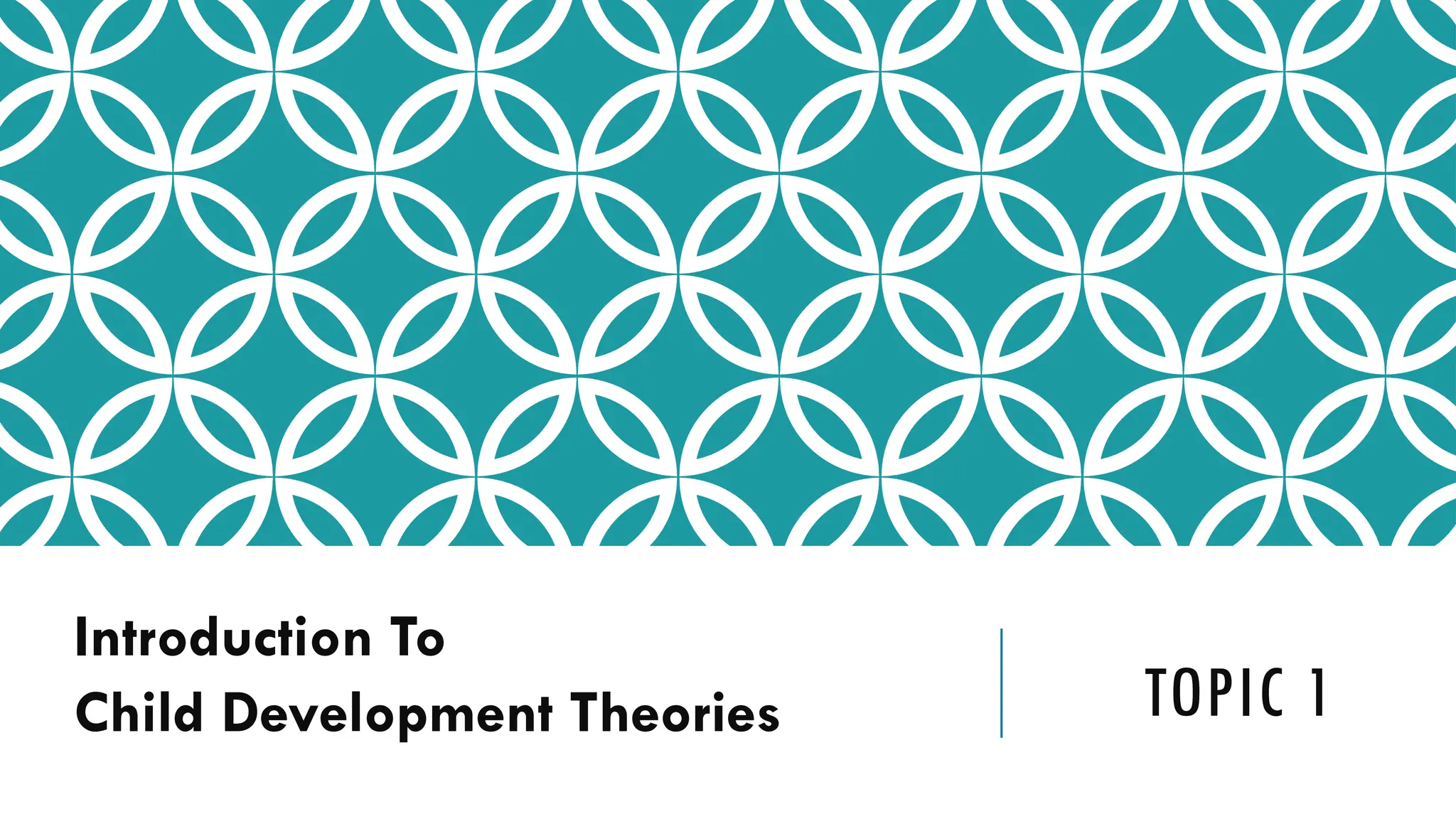 TOPIC 1
Introduction To
Child Development Theories
 