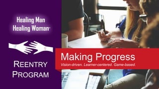 REENTRY
PROGRAM
Making Progress
Vision-driven. Learner-centered. Game-based.
 