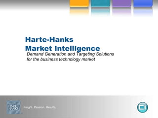 Harte-Hanks Market Intelligence Demand Generation and Targeting Solutions for the business technology market 