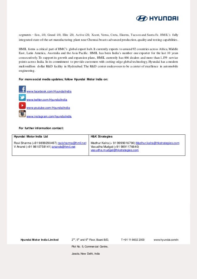 Hyundai India 7 Million Rollout Press Release