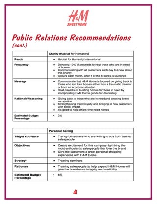 SWEET HOME
Public Relations Recommendations
(cont.)
41
 
