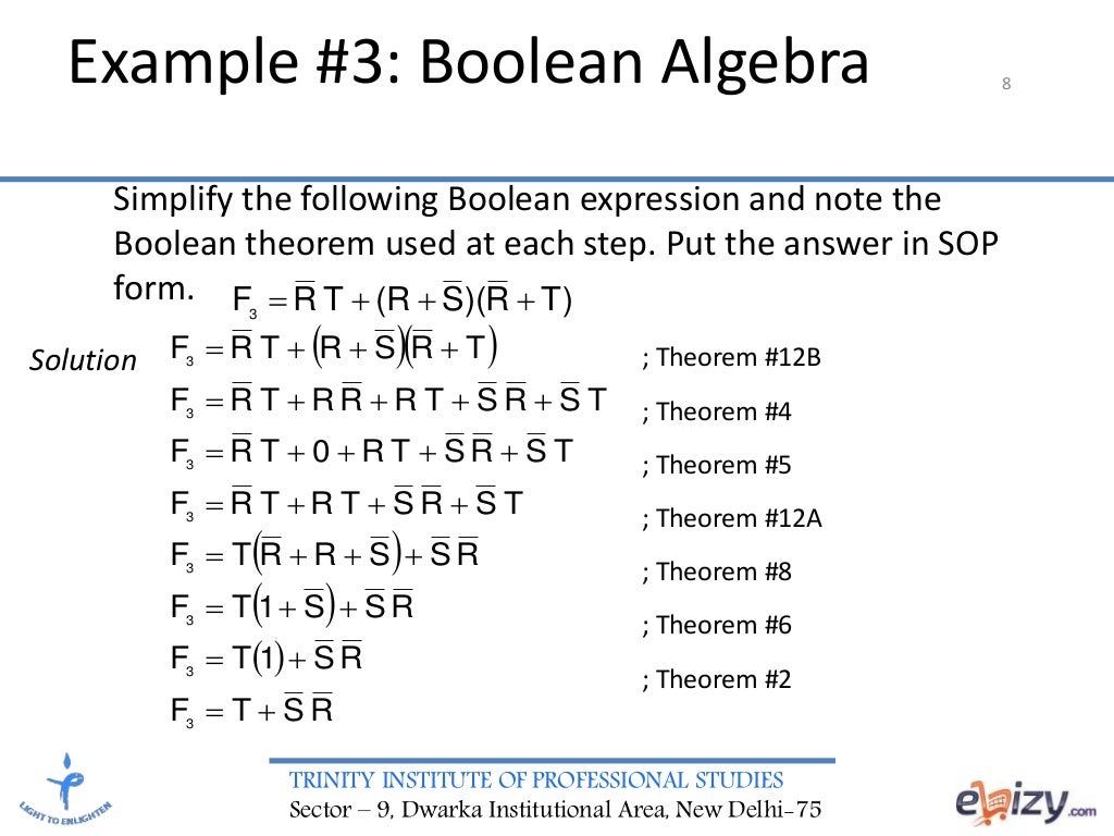 Digital electronics boolean algebra