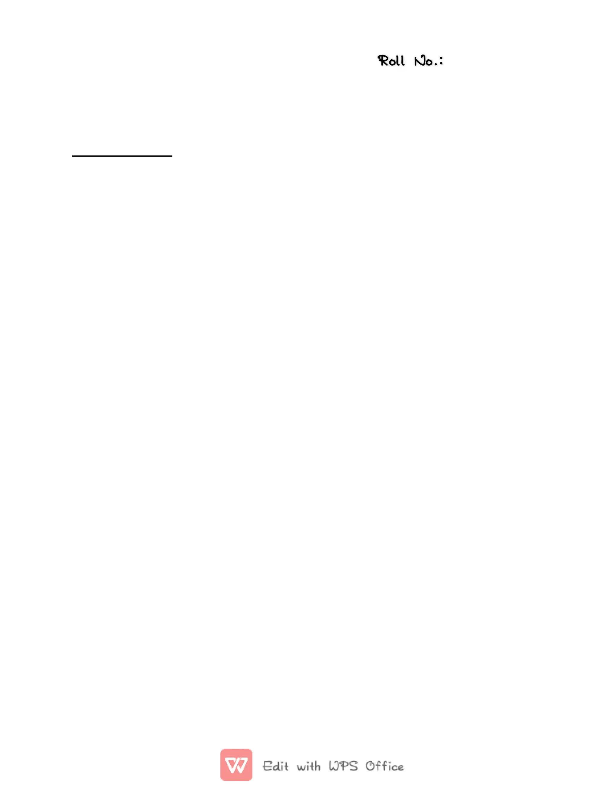 Roll
Roll No.:
No.:
 