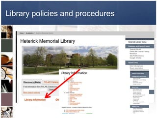 Library policies and procedures
 