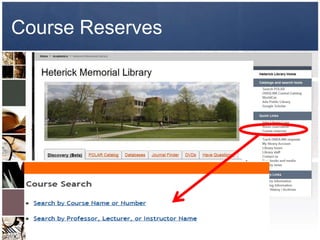 Course Reserves
 